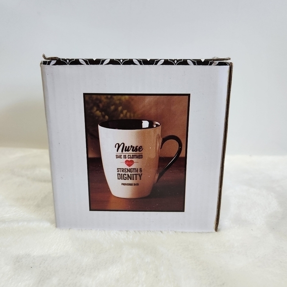 Nib Nurse Strength Dignity White Black Ceramic Coffee Cup Mug 12 Oz - Picture 11 of 12